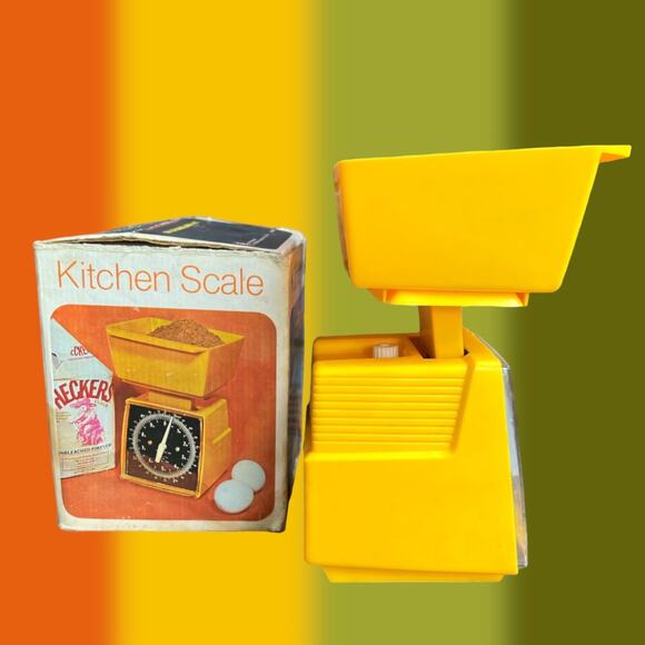 1976 Harvest Gold Yellow Kitchen King Kitchen Scale Original Box US & Metric - Picture 3 of 8